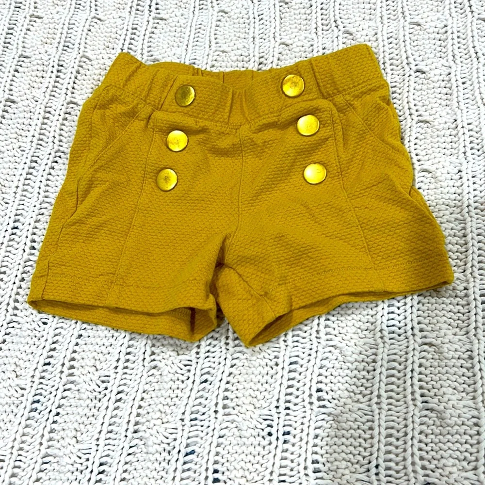 Osh Kosh Mustard Yellow Sailor Shorts Elastic Waist 3T